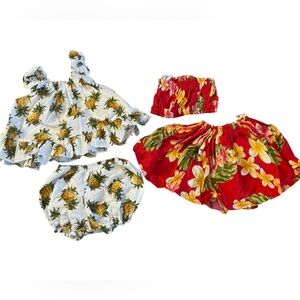Bundle of 4 girls Hawaiian items 6M